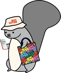 Squirrel holding phone