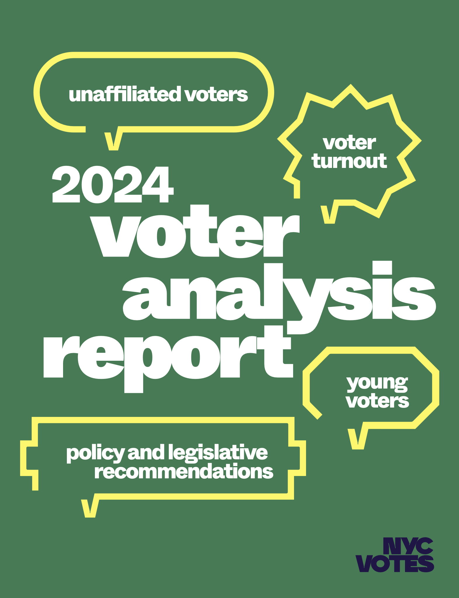 Green cover of the 2024 Voter Analysis Report