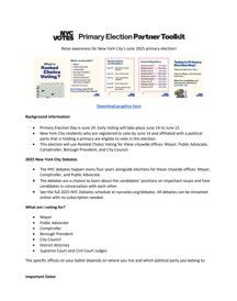 A text-based image of what is in the primary election partner toolkit